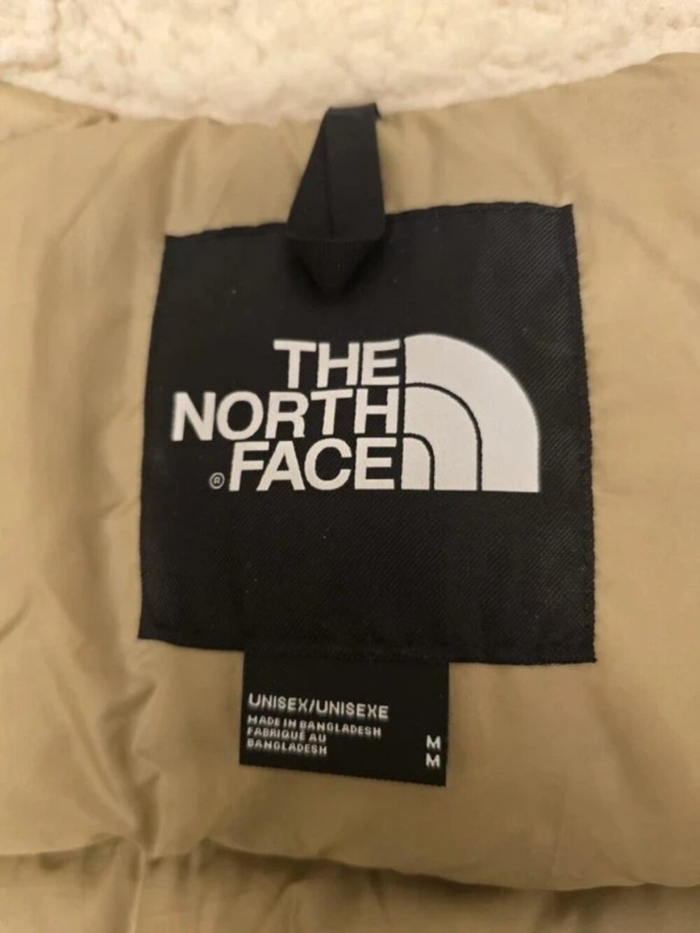 The North Face Sherpa Nuptse Fleece Puffer Jacket Beige Size M - Picture 4 of 5